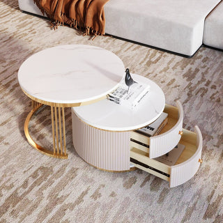 Waldorf Stone Coffee Table Set with Drawers